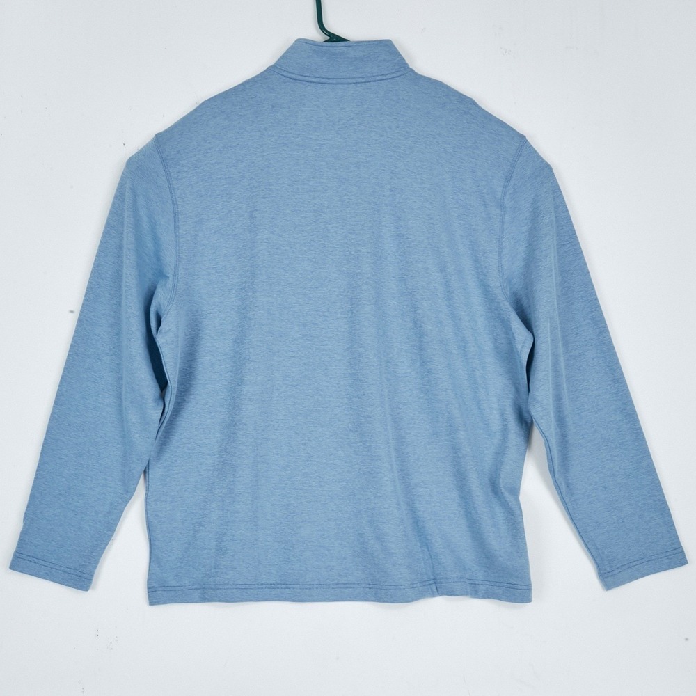 IZOD Pullover Mens XXL Chambray Blue Quarter Zip Comfort Performance Cott Blend - Picture 4 of 15